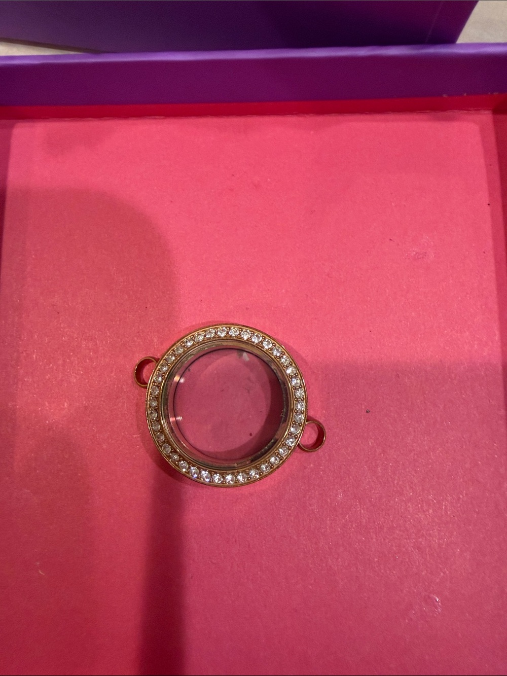 Origami Owl Crystal-Trim Rose Gold Floating Locket Connector